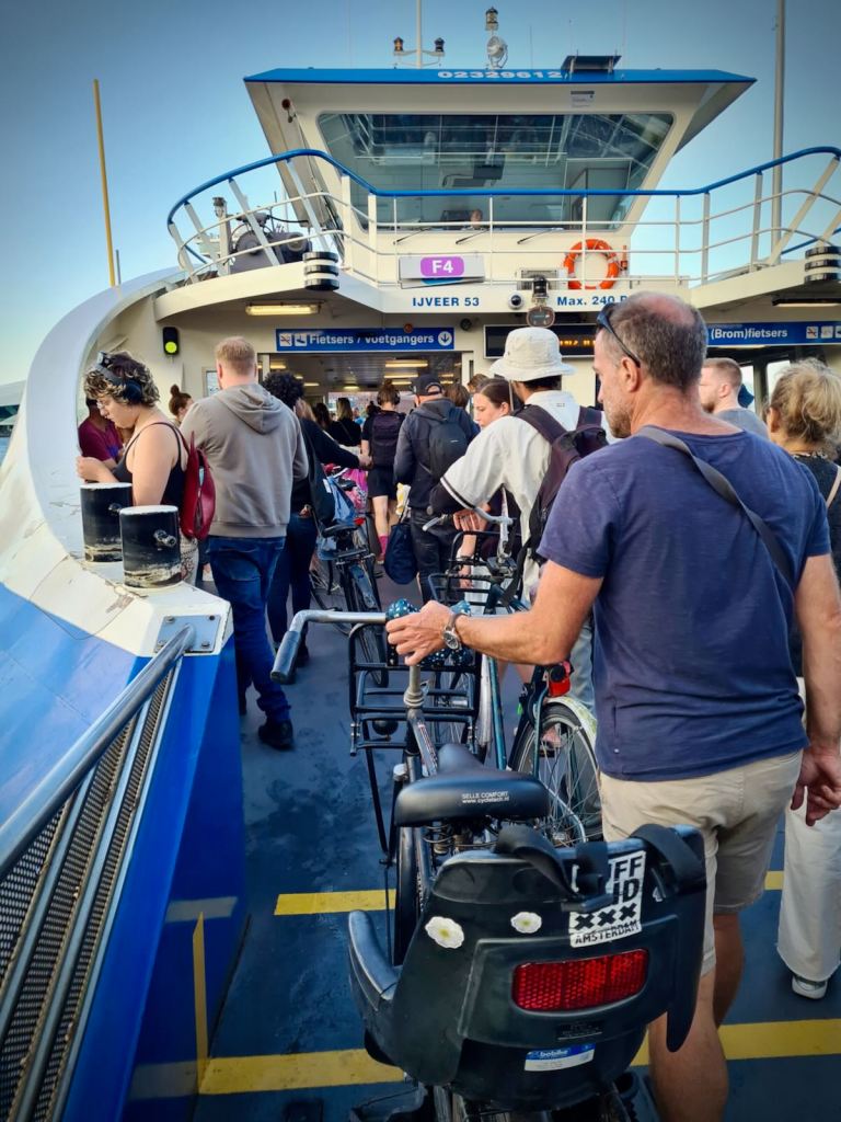 Boarding the F4 ferry to NDSM