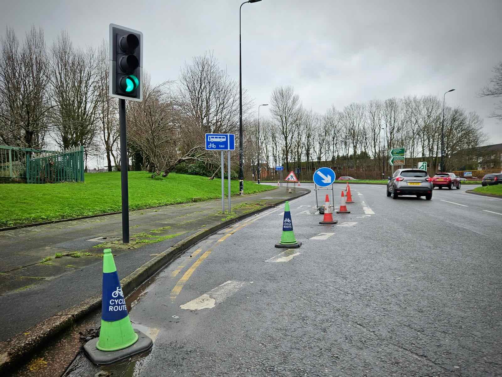 Cones continue at the gyratory